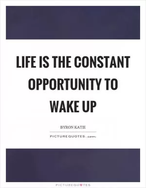 Life is the constant opportunity to wake up Picture Quote #1