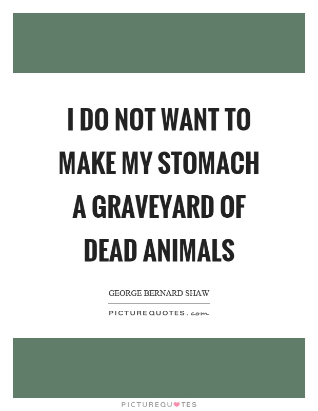 I do not want to make my stomach a graveyard of dead animals Picture Quote #1