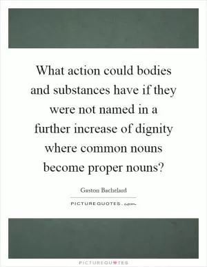 What action could bodies and substances have if they were not named in a further increase of dignity where common nouns become proper nouns? Picture Quote #1