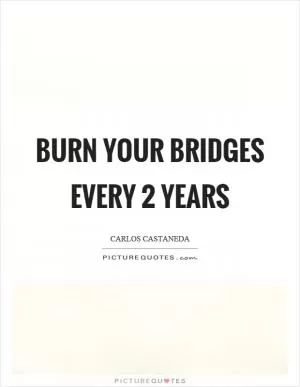 Burn your bridges every 2 years Picture Quote #1