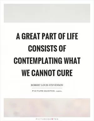 A great part of life consists of contemplating what we cannot cure Picture Quote #1