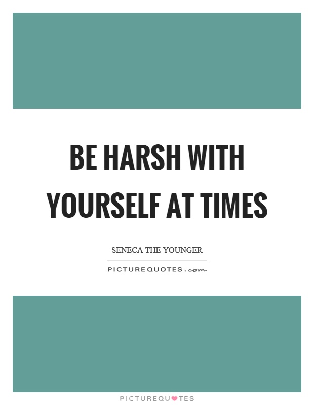 Be harsh with yourself at times Picture Quote #1