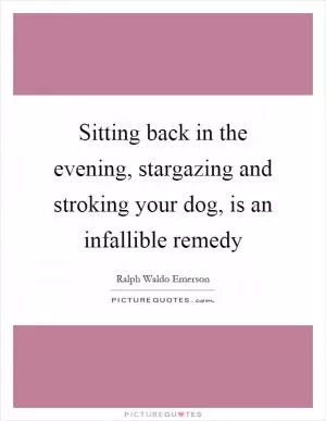 Sitting back in the evening, stargazing and stroking your dog, is an infallible remedy Picture Quote #1