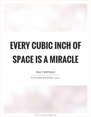 Every cubic inch of space is a miracle Picture Quote #1