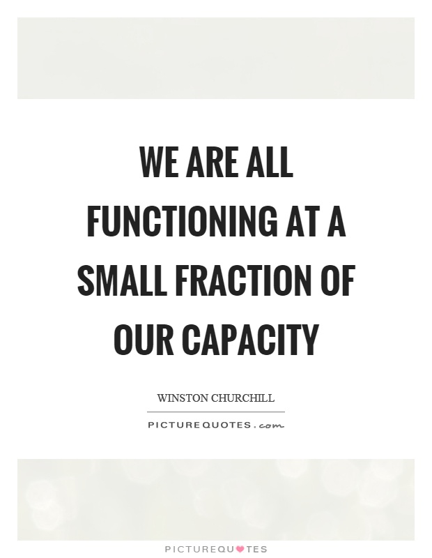 We are all functioning at a small fraction of our capacity Picture Quote #1