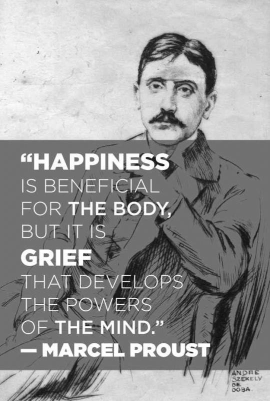 Happiness is beneficial for the body, but it is grief that develops the powers of the mind Picture Quote #2