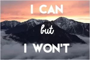 I can but I won't Picture Quote #1