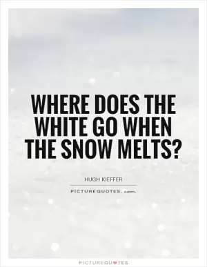 Where does the white go when the snow melts? Picture Quote #1