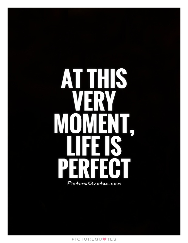 At this very moment, life is perfect Picture Quote #1