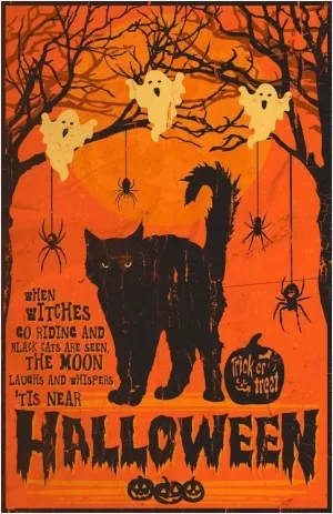 When witches go riding, and black cats are seen, the moon laughs and whispers, 'tis near Halloween Picture Quote #1