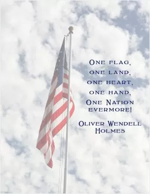 One flag, one land, one heart, one hand, one nation evermore! Picture Quote #1