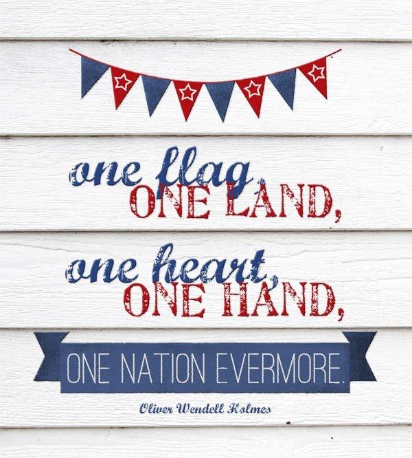 One flag, one land, one heart, one hand, one nation evermore! Picture Quote #2