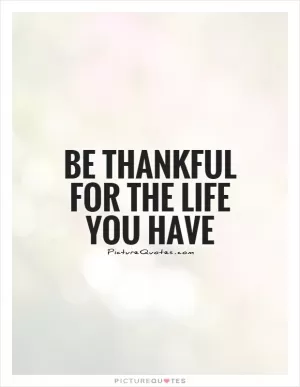Be thankful for the life you have Picture Quote #1