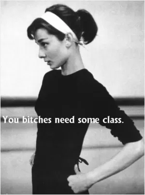 You bitches need some class Picture Quote #1
