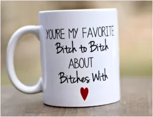 You're my favorite bitch to bitch about bitches with Picture Quote #1