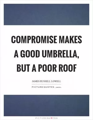 Compromise makes a good umbrella, but a poor roof Picture Quote #1
