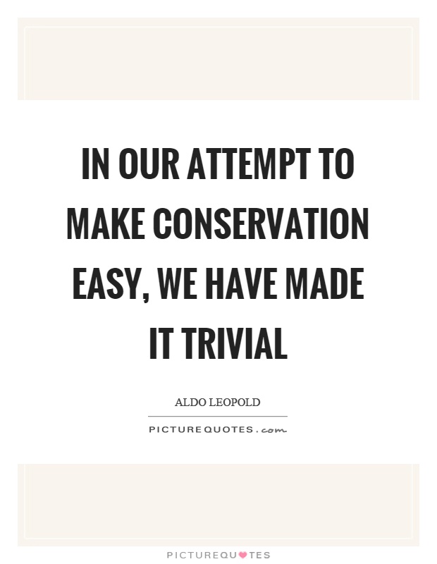 In our attempt to make conservation easy, we have made it trivial Picture Quote #1