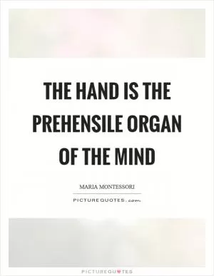 The hand is the prehensile organ of the mind Picture Quote #1