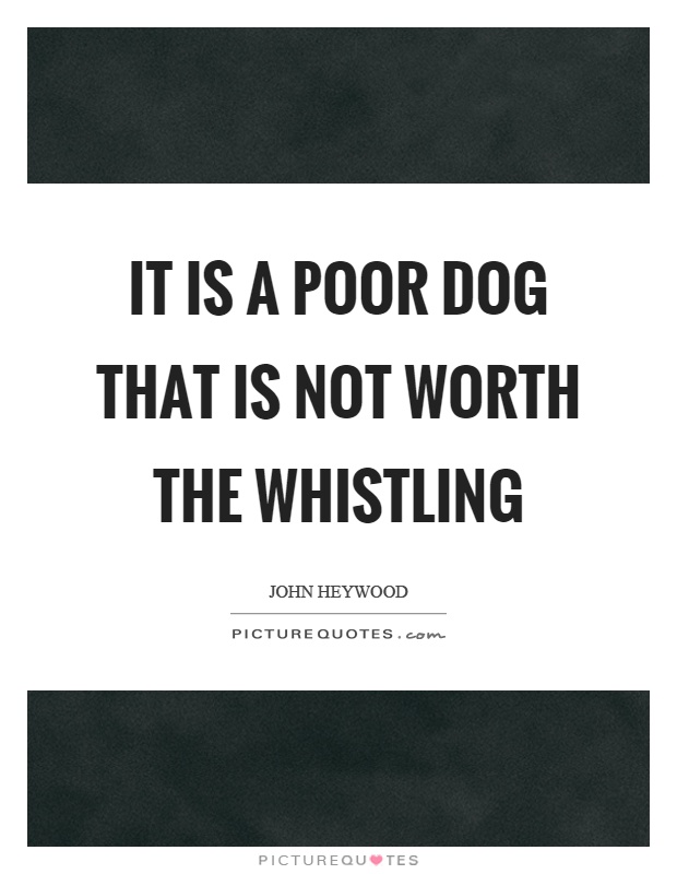 It is a poor dog that is not worth the whistling Picture Quote #1