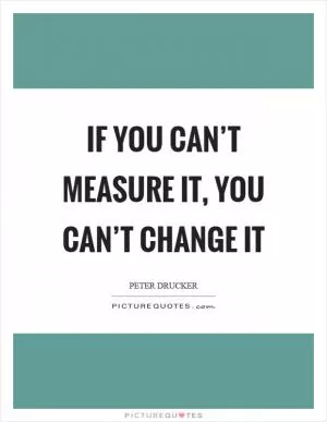 If you can’t measure it, you can’t change it Picture Quote #1