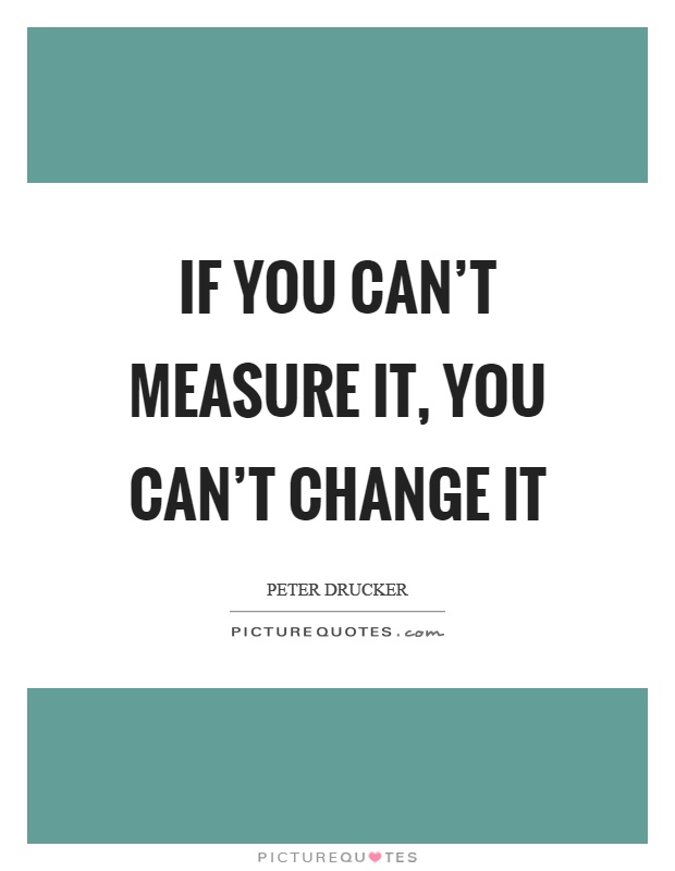 If you can't measure it, you can't change it Picture Quote #1