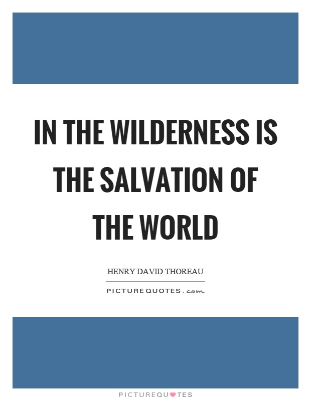 In the wilderness is the salvation of the world Picture Quote #1