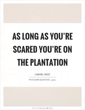 As long as you’re scared you’re on the plantation Picture Quote #1