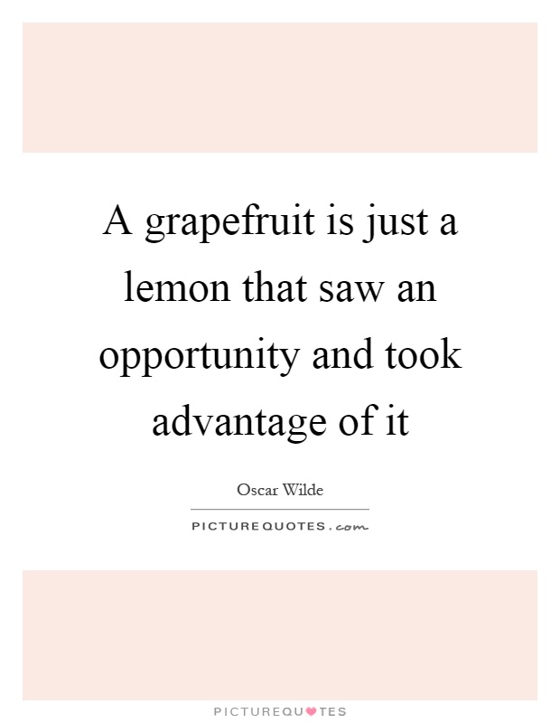 A grapefruit is just a lemon that saw an opportunity and took advantage of it Picture Quote #1