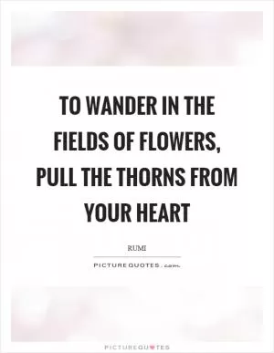 To wander in the fields of flowers, pull the thorns from your heart Picture Quote #1