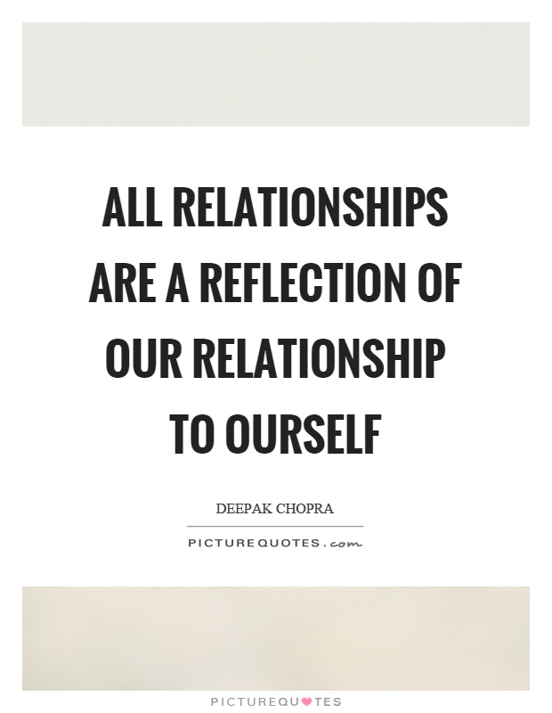 All relationships are a reflection of our relationship to ourself Picture Quote #1