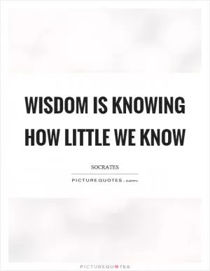 Wisdom is knowing how little we know Picture Quote #1