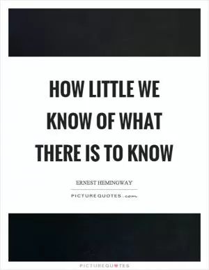 How little we know of what there is to know Picture Quote #1