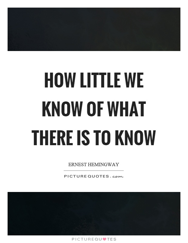 How little we know of what there is to know Picture Quote #1