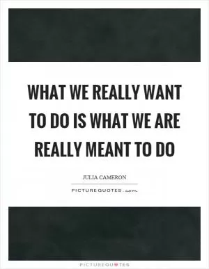 What we really want to do is what we are really meant to do Picture Quote #1