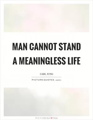 Man cannot stand a meaningless life Picture Quote #1