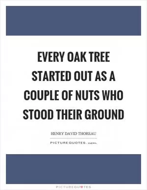 Every oak tree started out as a couple of nuts who stood their ground Picture Quote #1