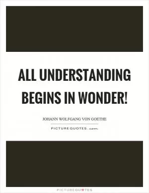 All understanding begins in wonder! Picture Quote #1