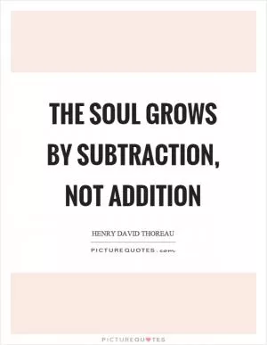The soul grows by subtraction, not addition Picture Quote #1