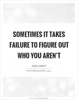 Sometimes it takes failure to figure out who you aren’t Picture Quote #1