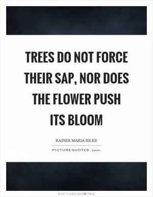 Trees do not force their sap, nor does the flower push its bloom Picture Quote #1