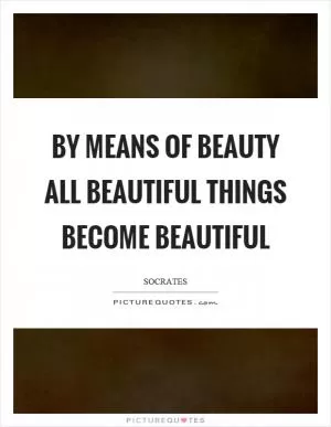 By means of beauty all beautiful things become beautiful Picture Quote #1