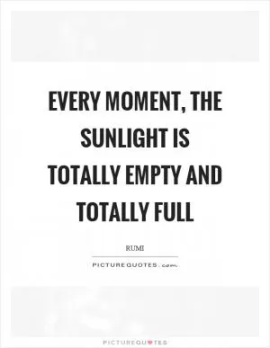 Every moment, the sunlight is totally empty and totally full Picture Quote #1