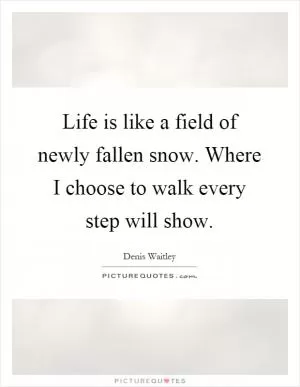 Life is like a field of newly fallen snow. Where I choose to walk every step will show Picture Quote #1