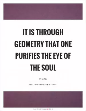 It is through geometry that one purifies the eye of the soul Picture Quote #1