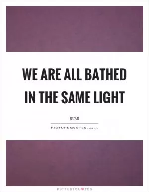We are all bathed in the same light Picture Quote #1