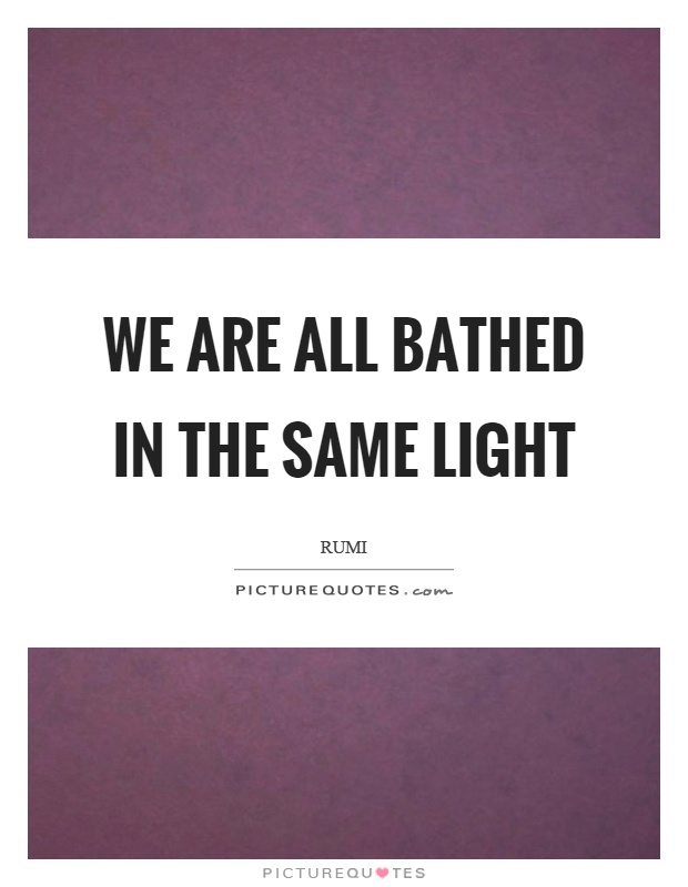 We are all bathed in the same light Picture Quote #1