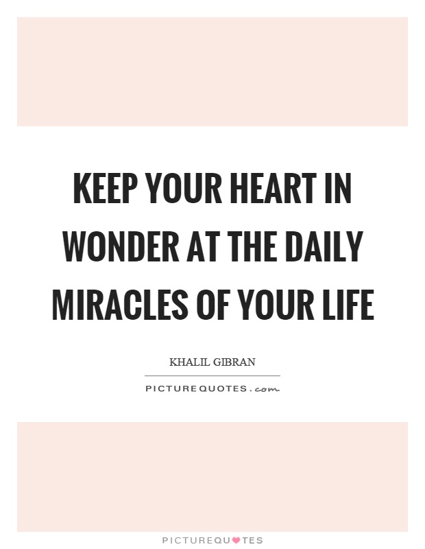 Keep your heart in wonder at the daily miracles of your life Picture Quote #1