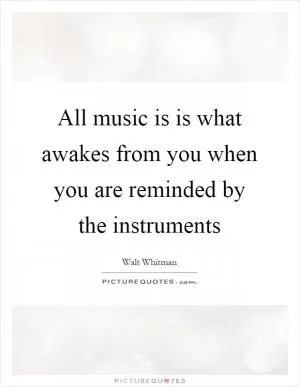 All music is is what awakes from you when you are reminded by the instruments Picture Quote #1