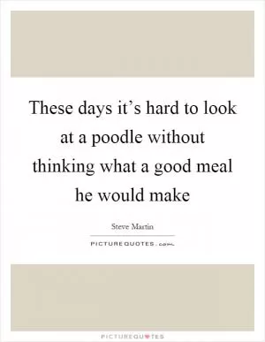 These days it’s hard to look at a poodle without thinking what a good meal he would make Picture Quote #1