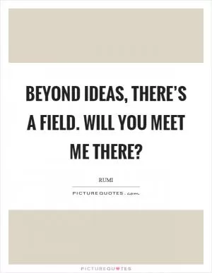 Beyond ideas, there’s a field. Will you meet me there? Picture Quote #1